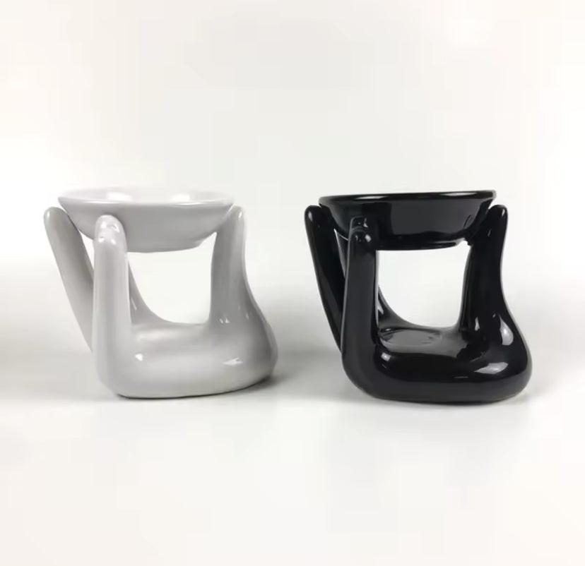 Brûleur d’huile en céramique – Diffuseur à huile essentielle et chauffe-bougie décoratif