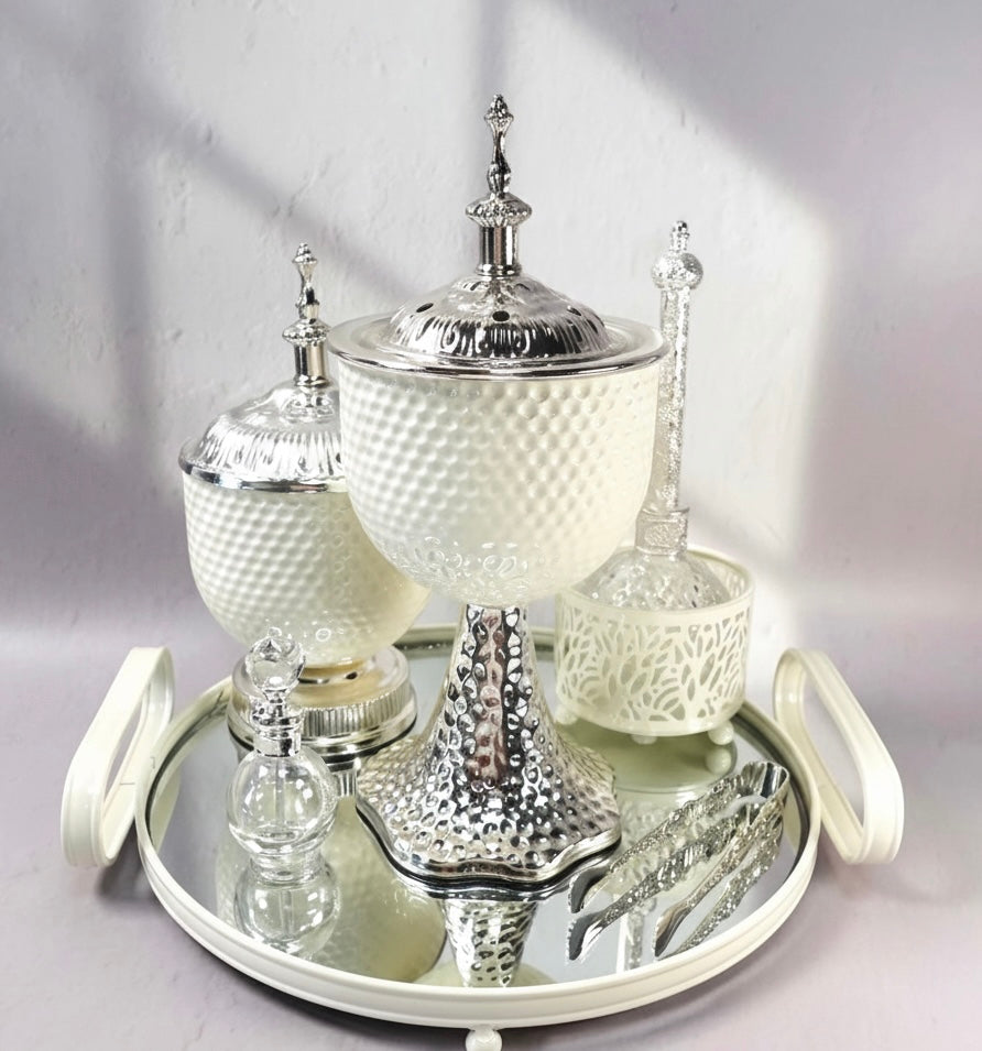 Elegant ivory incense burner (ivoire encensoir) crafted for traditional aromatic experiences