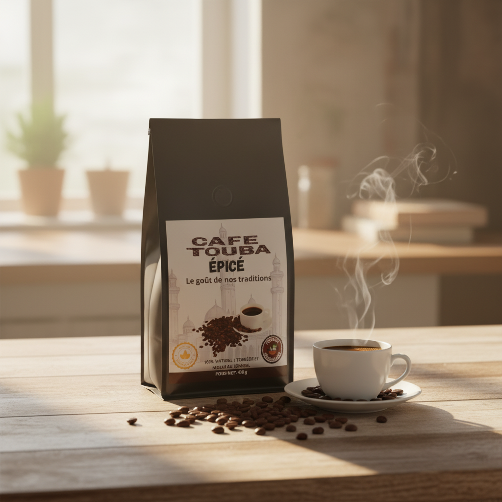 Café Touba authentique avec épices de clou de girofle, saveur traditionnelle sénégalaise riche et parfumée
