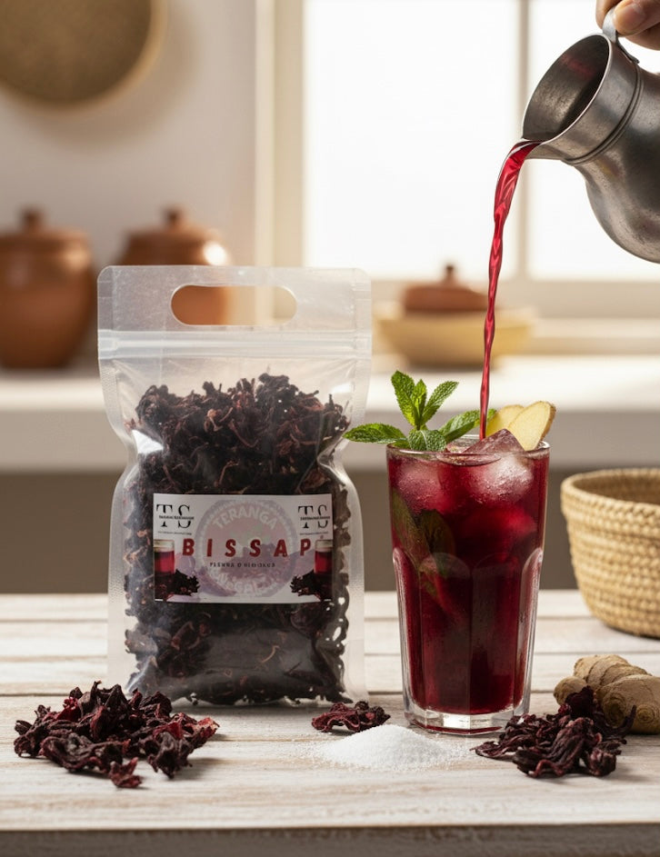 Bissap Rouge 100% biologique - fleurs d’hibiscus - feuille de bissap séchée biologique - Sans OMG sans gluten- produit du Sénégal 200g