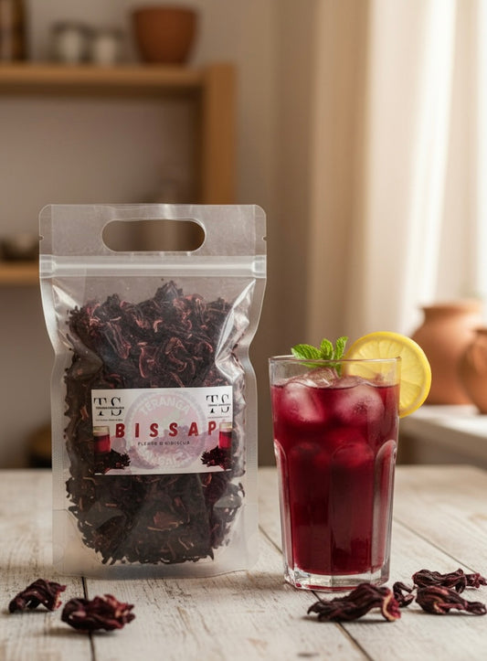 Bissap Rouge 100% biologique - fleurs d’hibiscus - feuille de bissap séchée biologique - Sans OMG sans gluten- produit du Sénégal 200g