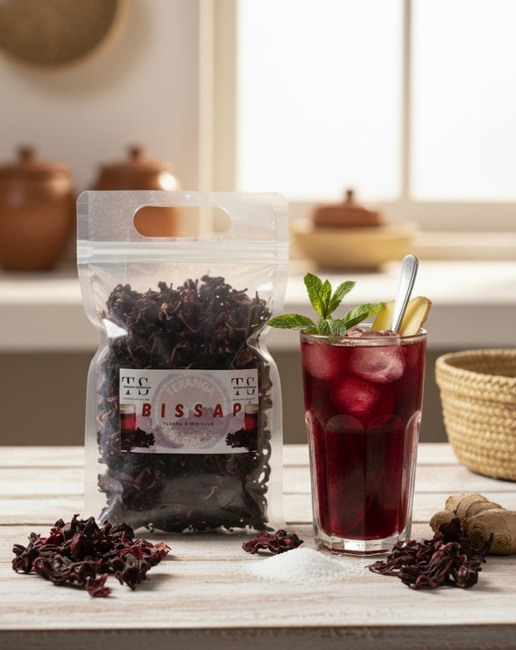 Bissap Rouge 100% biologique - fleurs d’hibiscus - feuille de bissap séchée biologique - Sans OMG sans gluten- produit du Sénégal 200g