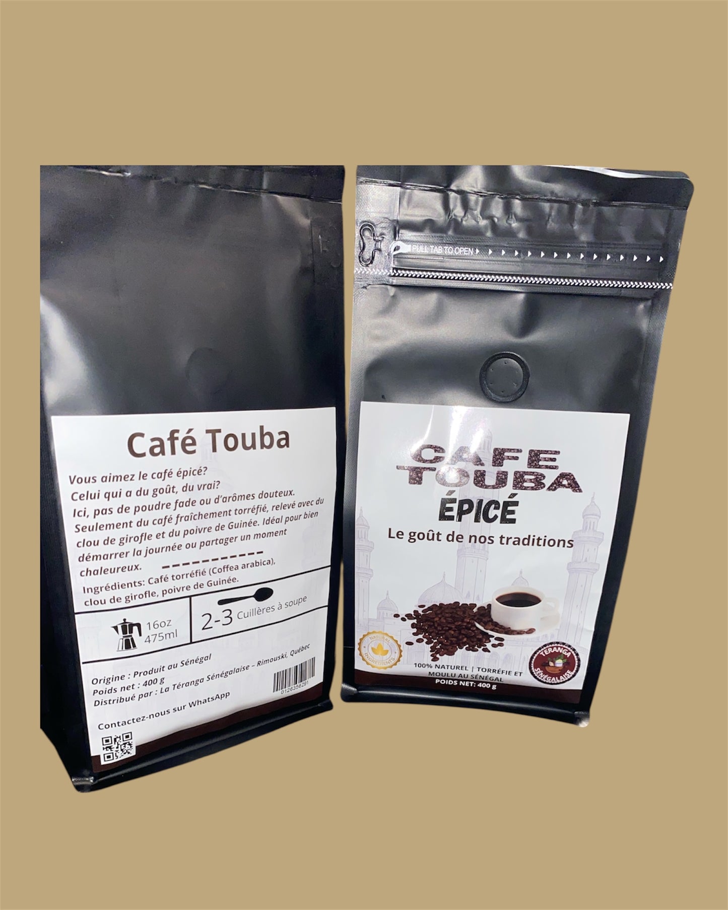 Café Touba du Sénégal - Café épicé (clou de girofle et poivre de Guinée - Café moulu